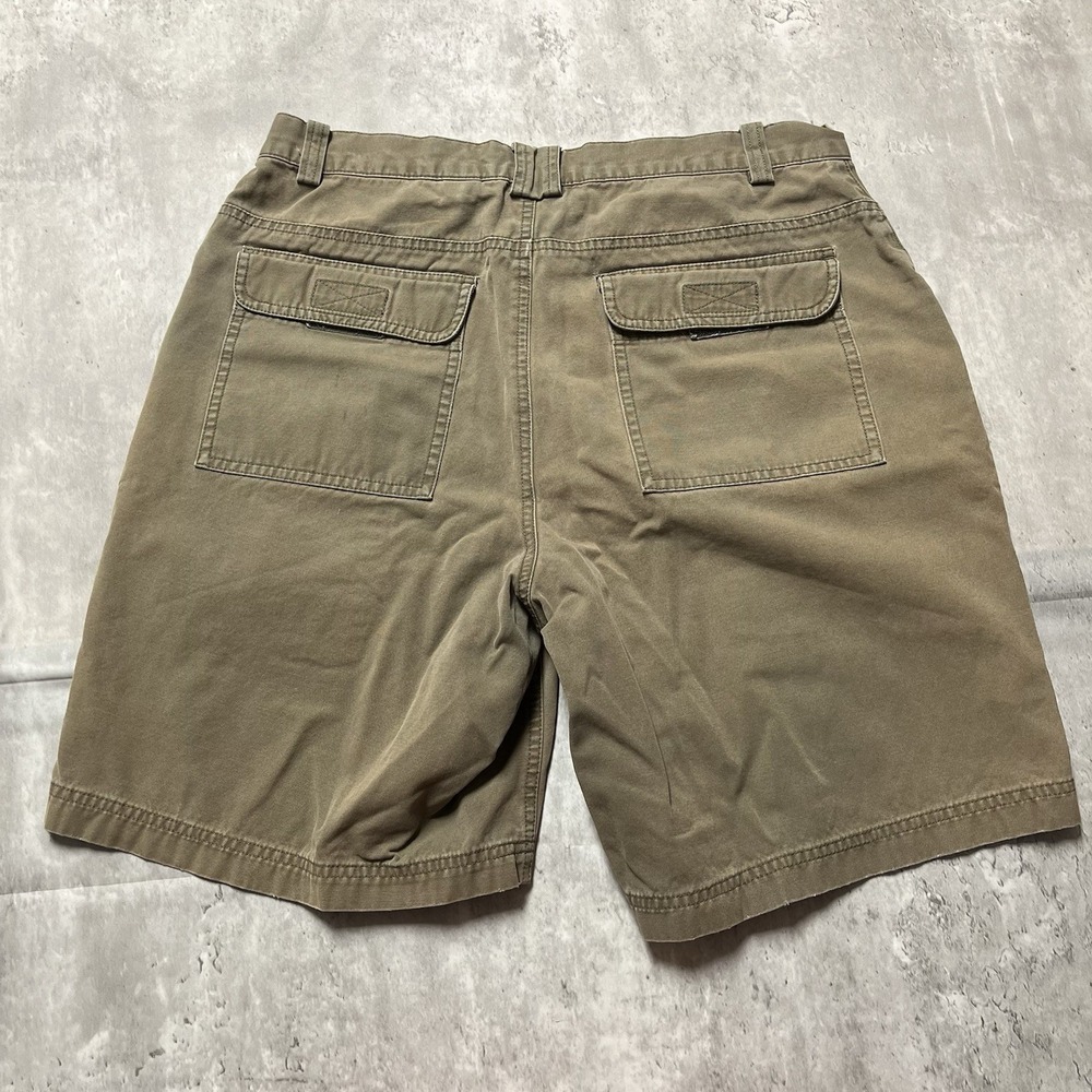 Eddie Bauer Shorts Mens 34 Green Cargo Outdoor Hiking Nylon Blend Zip Pocket - Picture 8 of 9